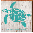 Bald Head Island Conservancy Teal Sea Turtle | Wall Art Print on Real Wood