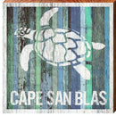 Cape San Blas Sea Turtle Sign | Wall Art Print on Real Wood