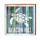 Beacon Hill Sea Turtle Blue Rustic | Wall Art Print on Real Wood