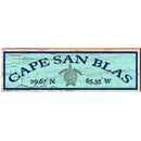 Cape San Blas Sea Turtle Green Latitude Longitude | Wall Art Print on Real Wood
