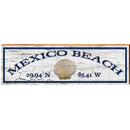 Mexico Beach Shell White Latitude Longitude | Wall Art Print on Real Wood