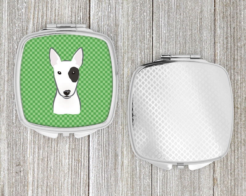 Green Checkered Bull Terrier Compact Mirror BB1132SCM