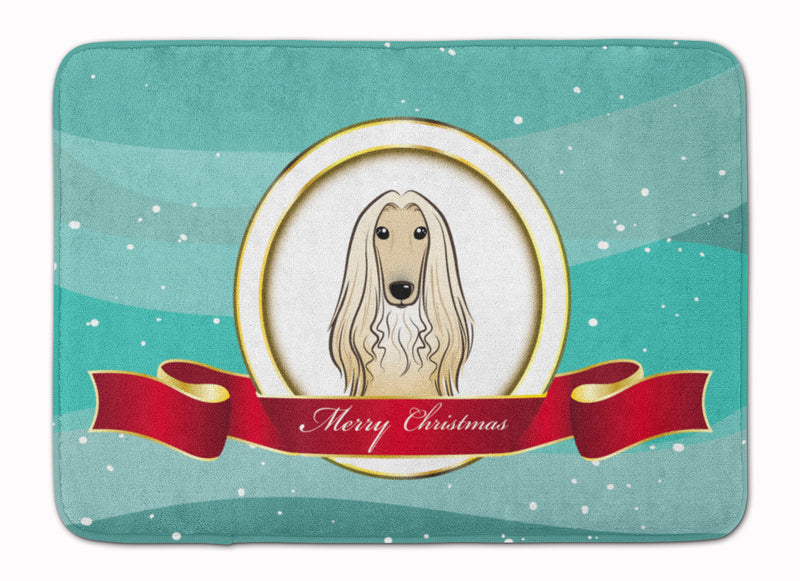 Afghan Hound Merry Christmas Machine Washable Memory Foam Mat BB1554RUG