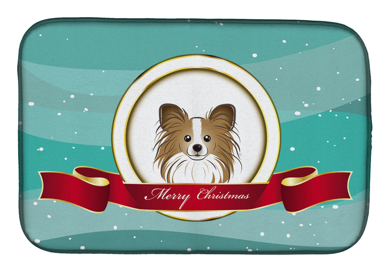 Papillon Merry Christmas Dish Drying Mat BB1558DDM