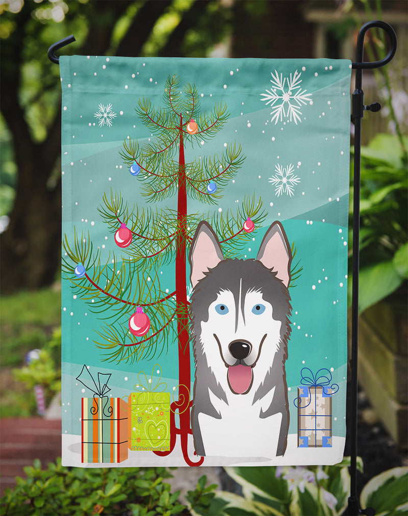 Christmas Tree and Alaskan Malamute Flag Garden Size BB1590GF