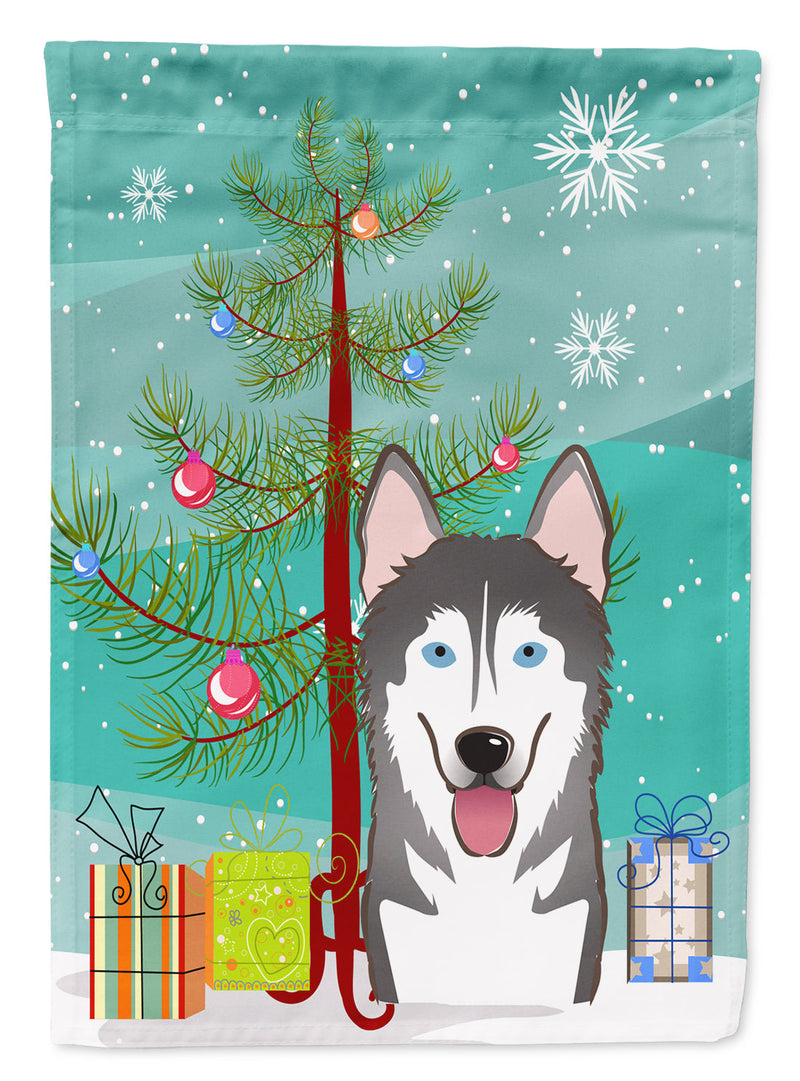 Christmas Tree and Alaskan Malamute Flag Garden Size BB1590GF