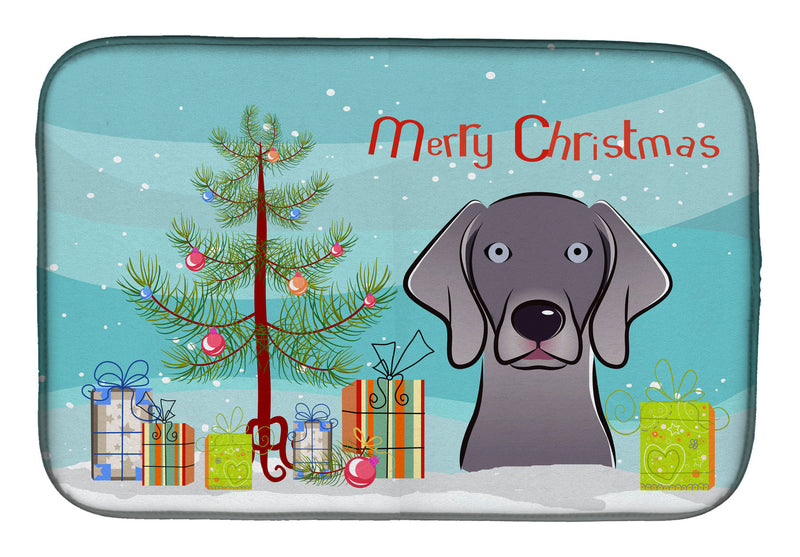 Christmas Tree and Weimaraner Dish Drying Mat BB1603DDM