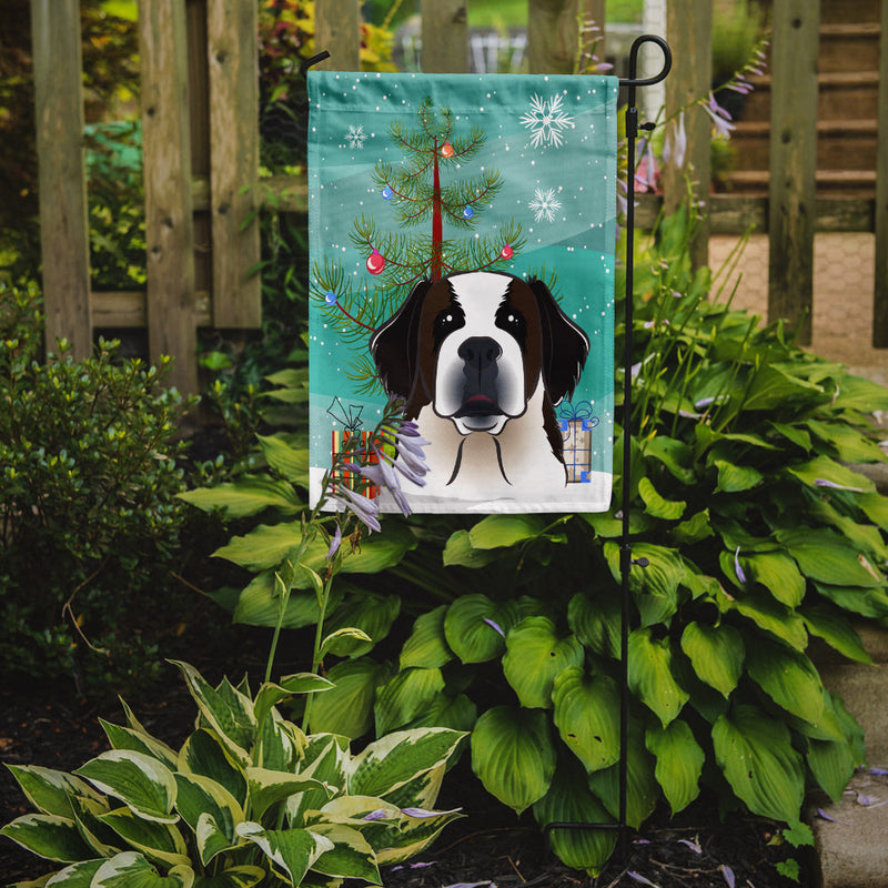 Christmas Tree and Saint Bernard Flag Garden Size BB1618GF