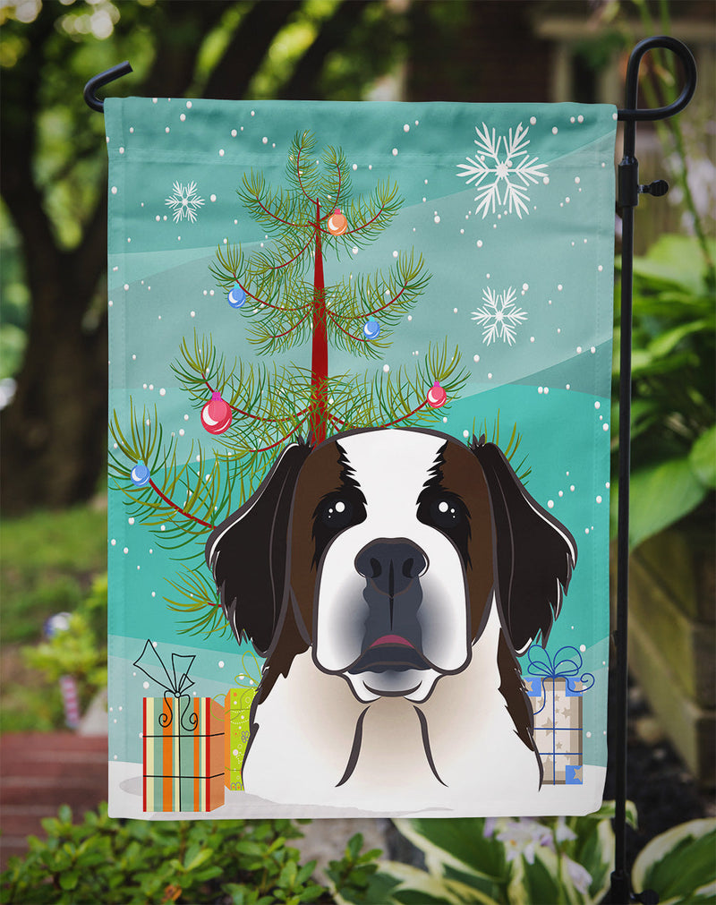 Christmas Tree and Saint Bernard Flag Garden Size BB1618GF