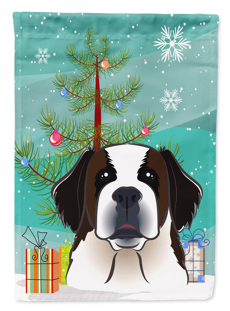 Christmas Tree and Saint Bernard Flag Garden Size BB1618GF