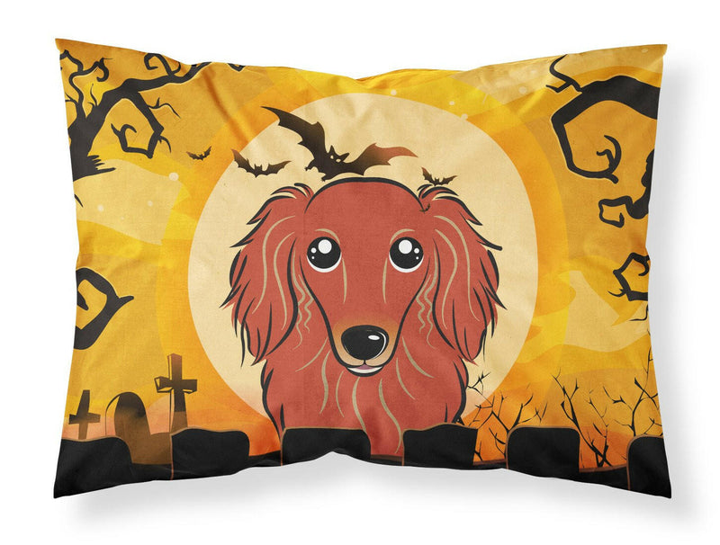 Halloween Longhair Red Dachshund Fabric Standard Pillowcase BB1772PILLOWCASE