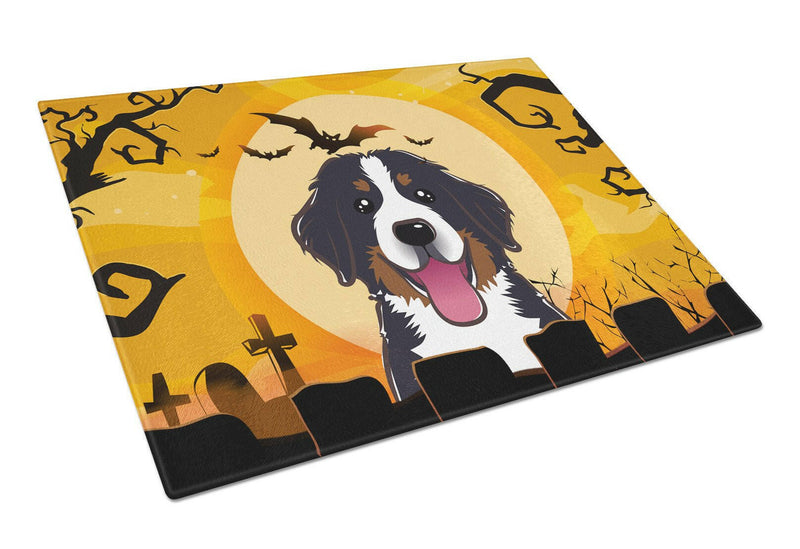 Halloween Bernese Mountain Dog Glass Cutting Board Large BB1795LCB