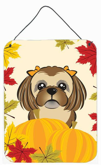 Chocolate Brown Shih Tzu Thanksgiving Wall or Door Hanging Prints BB2055DS1216