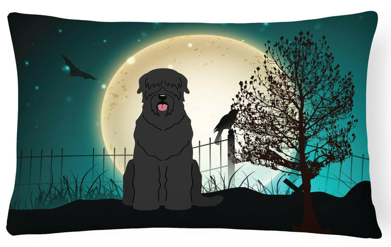 Halloween Scary Black Russian Terrier Canvas Fabric Decorative Pillow BB2216PW1216