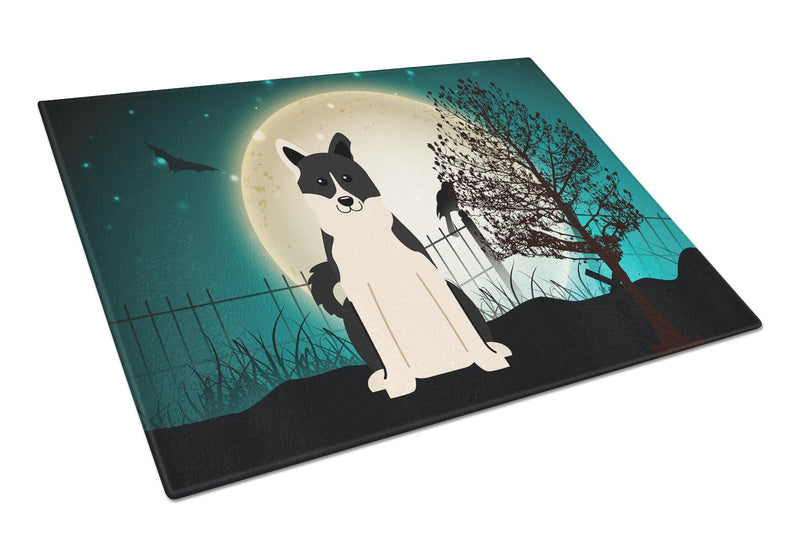 Halloween Scary Russo-European Laika Spitz Glass Cutting Board Large BB2219LCB