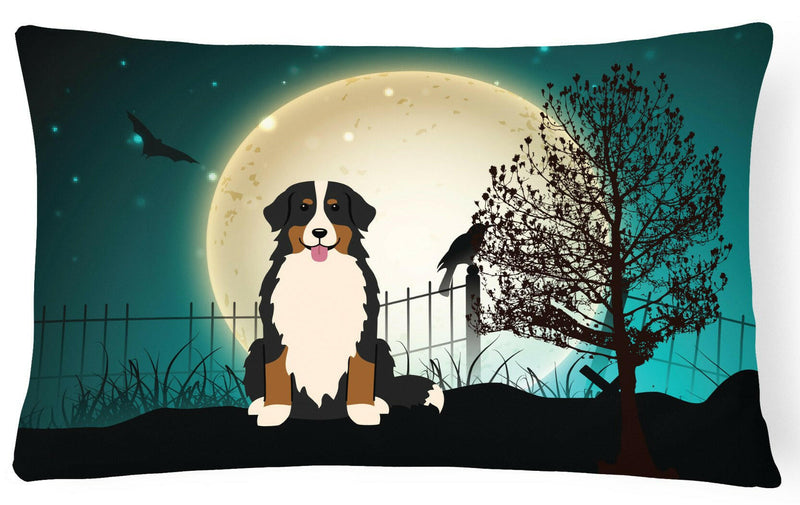 Halloween Scary Bernese Mountain Dog Canvas Fabric Decorative Pillow BB2226PW1216