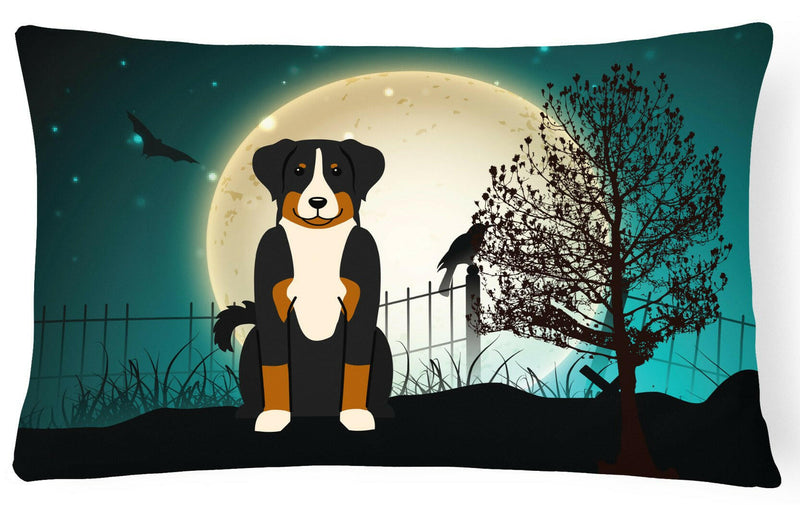 Halloween Scary Appenzeller Sennenhund Canvas Fabric Decorative Pillow BB2233PW1216