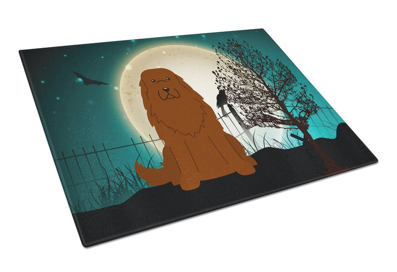 Halloween Scary Caucasian Shepherd Dog Glass Cutting Board Large BB2240LCB