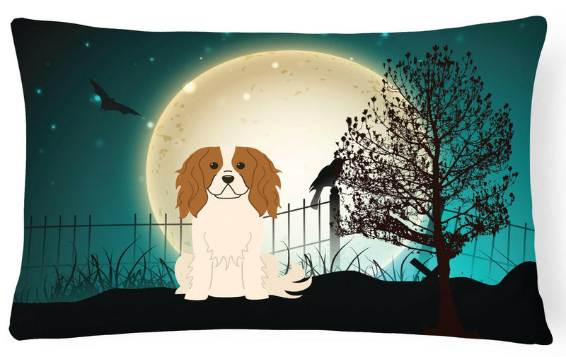 Halloween Scary Cavalier Spaniel Canvas Fabric Decorative Pillow BB2248PW1216