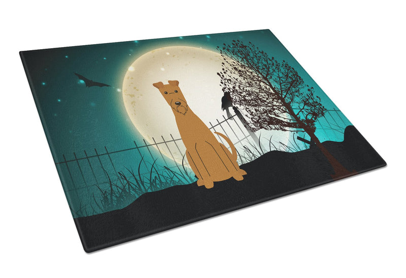 Halloween Scary Irish Terrier Glass Cutting Board Large BB2252LCB