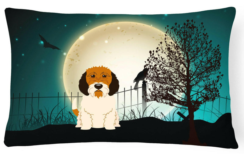 Halloween Scary Petit Basset Griffon Veenden Canvas Fabric Decorative Pillow BB2269PW1216