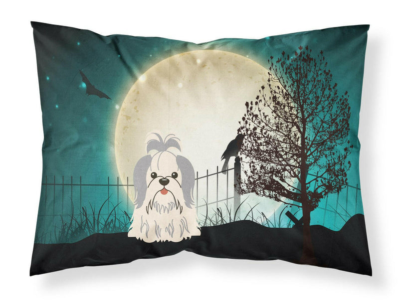 Halloween Scary Shih Tzu Silver White Fabric Standard Pillowcase BB2275PILLOWCASE