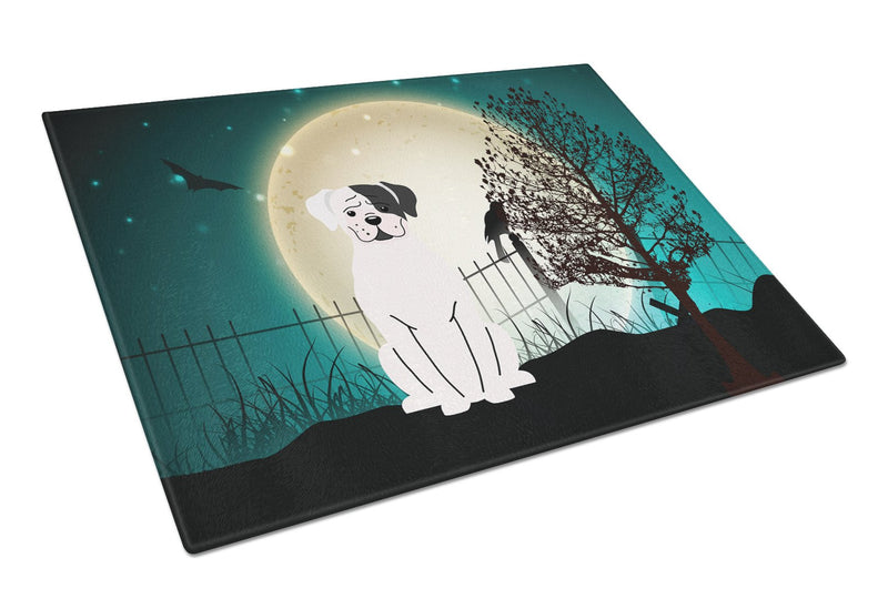 Halloween Scary White Boxer Cooper Glass Cutting Board Large BB2304LCB