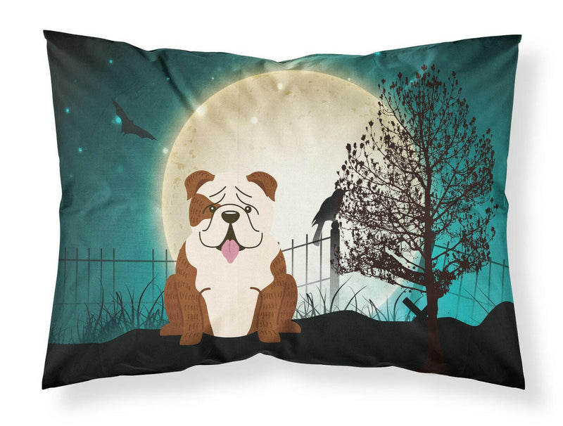 Halloween Scary  English Bulldog Brindle White Fabric Standard Pillowcase BB2311PILLOWCASE