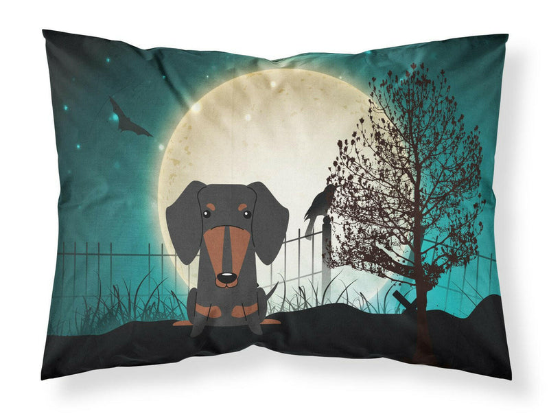 Halloween Scary Dachshund Black Tan Fabric Standard Pillowcase BB2322PILLOWCASE