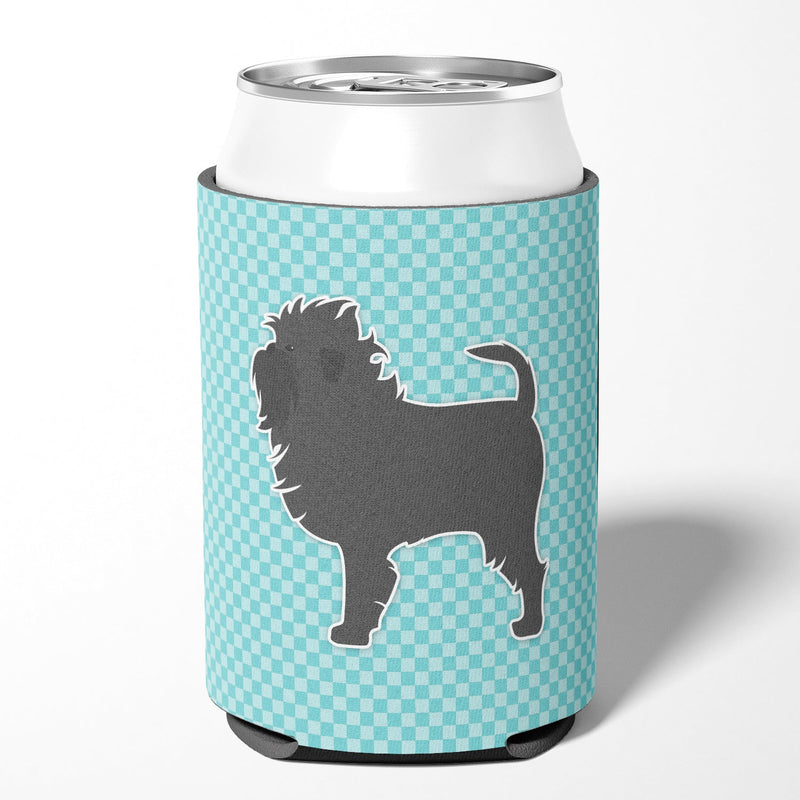 Affenpinscher Checkerboard Blue Can or Bottle Hugger BB3748CC