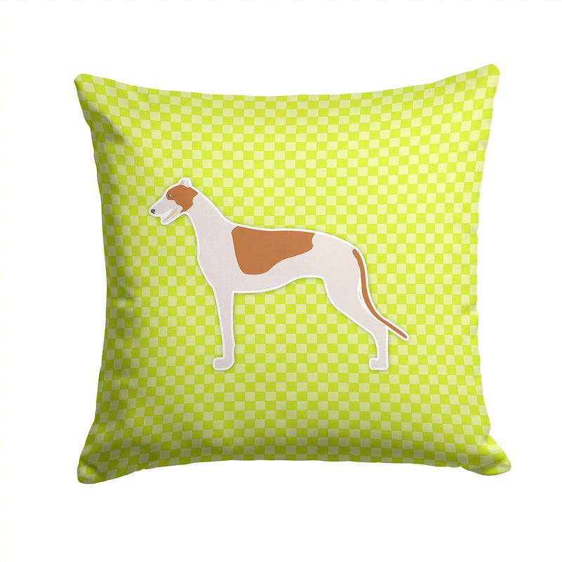 Greyhound Checkerboard Green Fabric Decorative Pillow BB3805PW1414