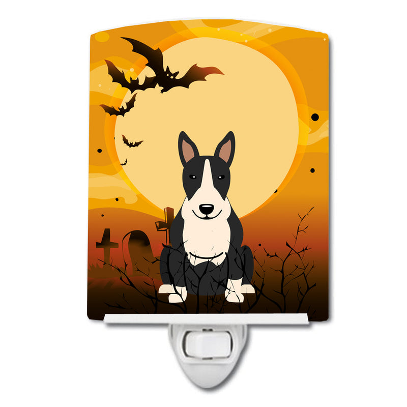 Halloween Bull Terrier Black White Ceramic Night Light BB4399CNL