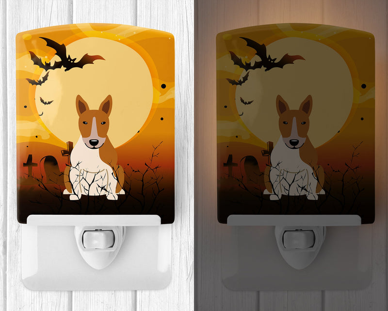 Halloween Bull Terrier Red White Ceramic Night Light BB4401CNL