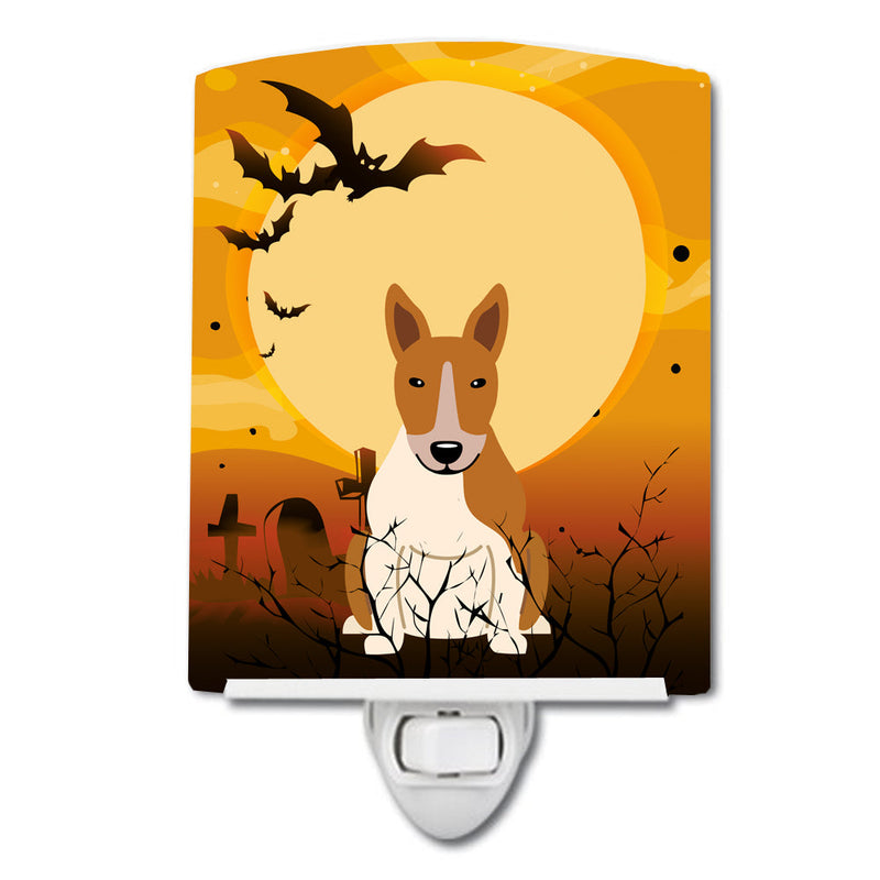 Halloween Bull Terrier Red White Ceramic Night Light BB4401CNL