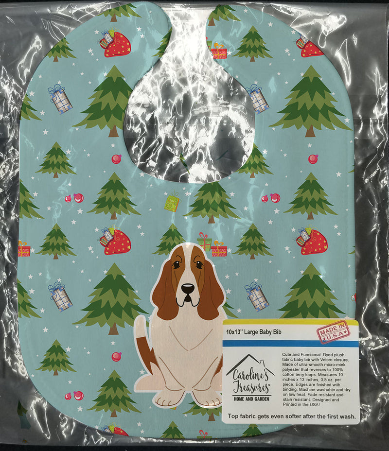 Christmas Basset Hound Baby Bib BB4681BIB