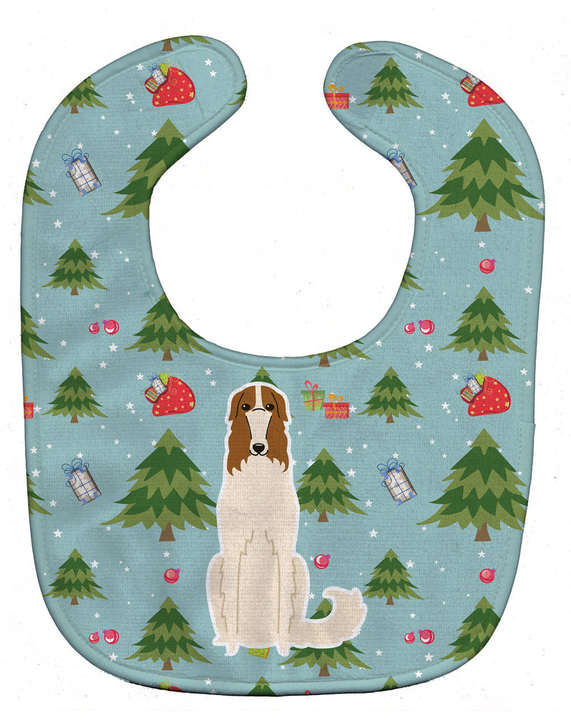 Christmas Borzoi Baby Bib BB4683BIB