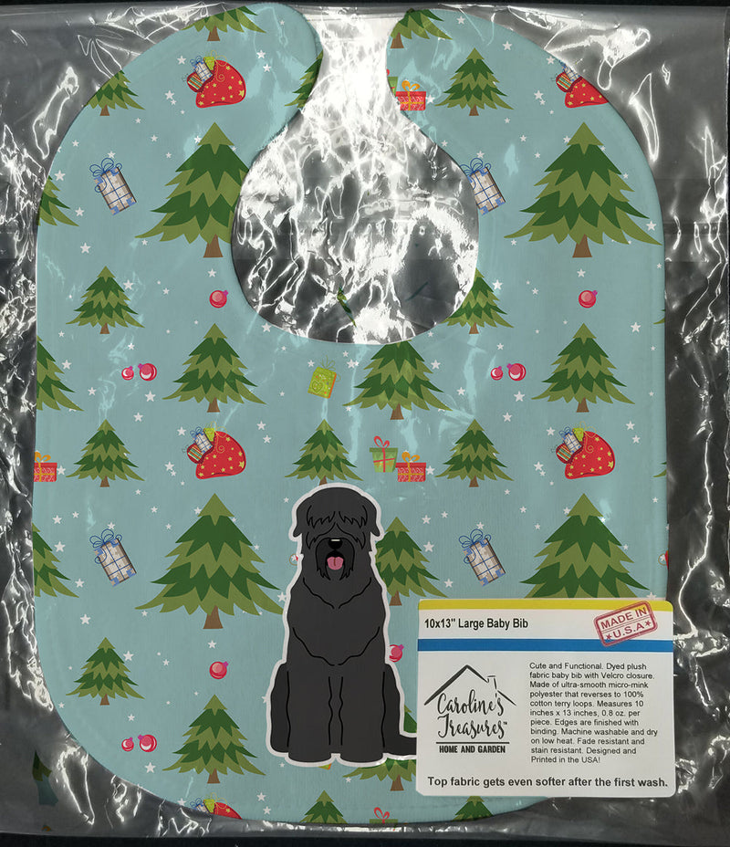 Christmas Black Russian Terrier Baby Bib BB4686BIB