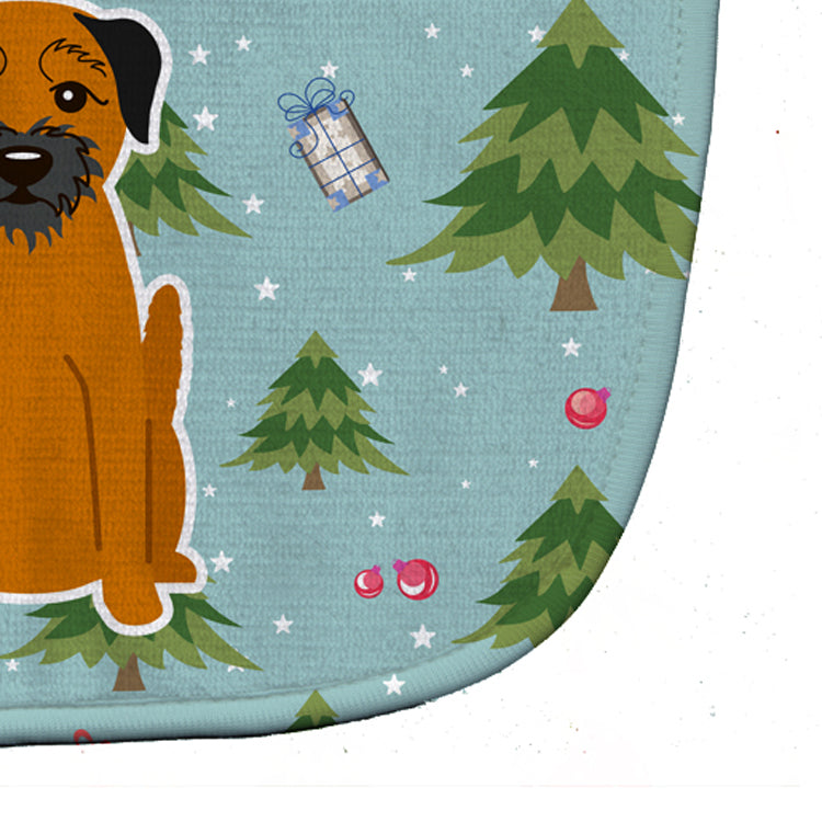 Christmas Border Terrier Baby Bib BB4699BIB