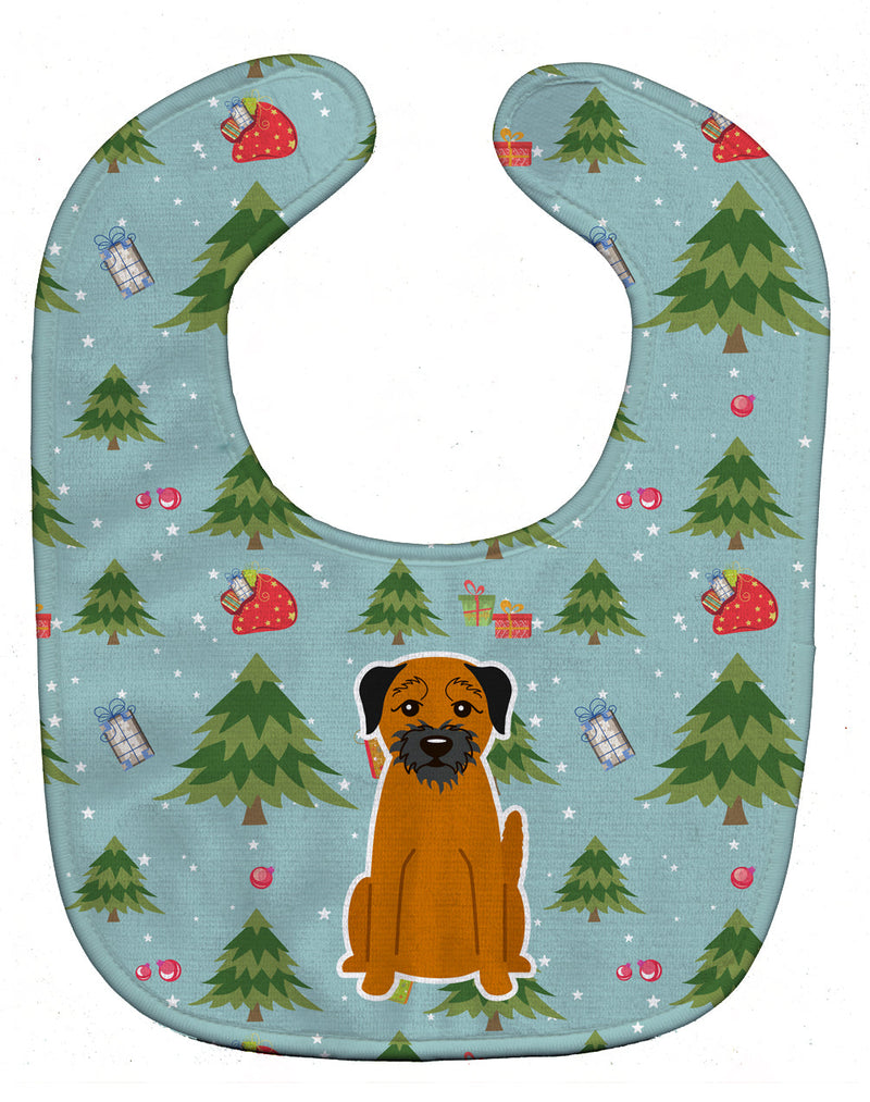 Christmas Border Terrier Baby Bib BB4699BIB