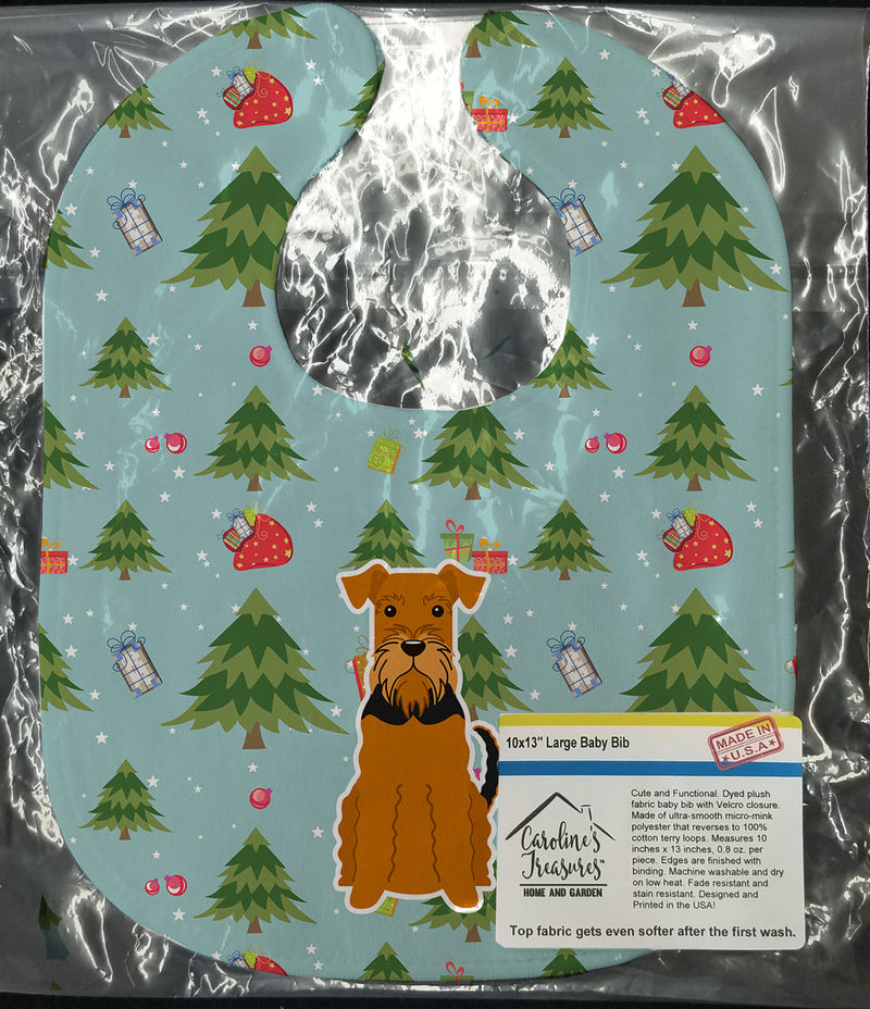 Christmas Airedale Baby Bib BB4701BIB