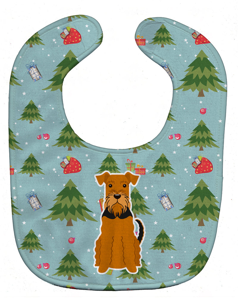 Christmas Airedale Baby Bib BB4701BIB