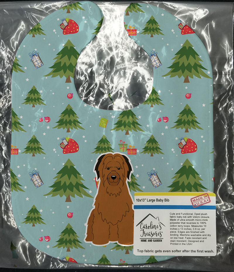 Christmas Briard Brown Baby Bib BB4742BIB