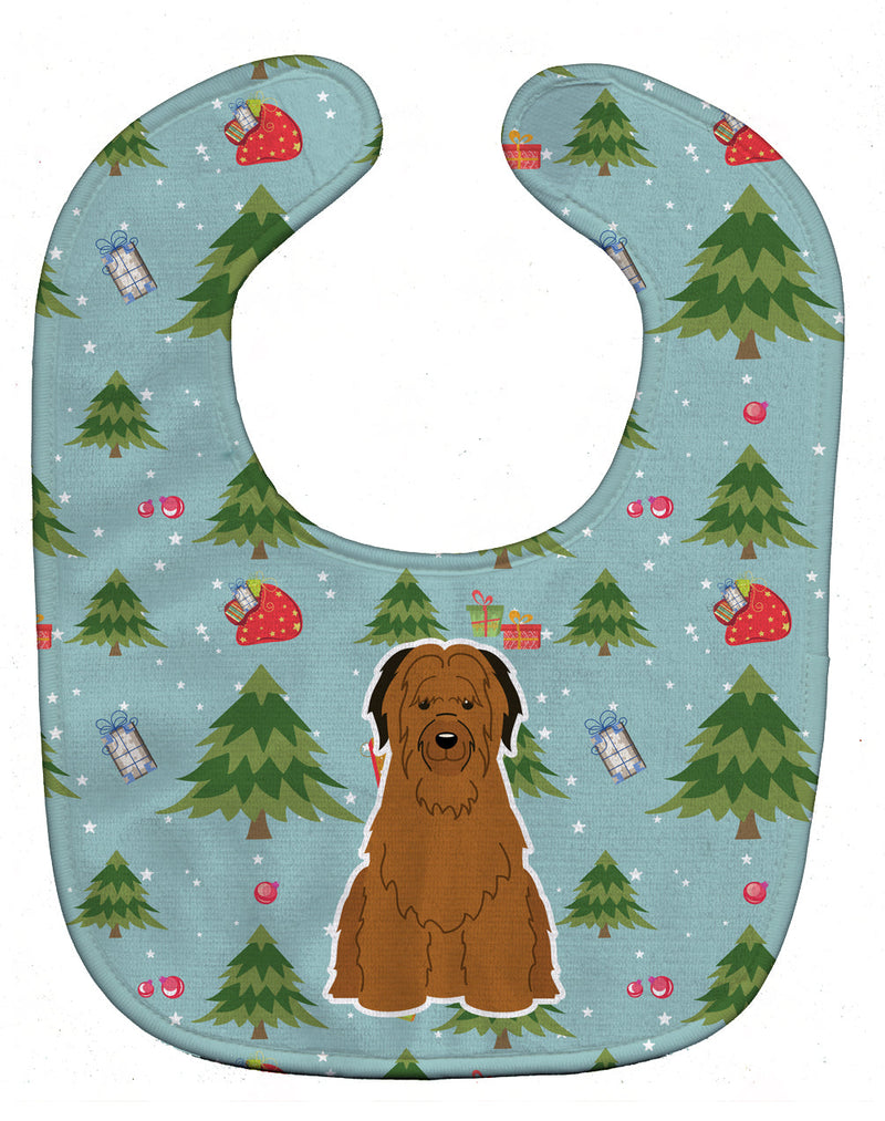 Christmas Briard Brown Baby Bib BB4742BIB