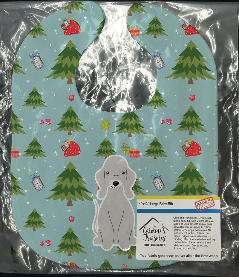 Christmas Bedlington Terrier Blue Baby Bib BB4750BIB