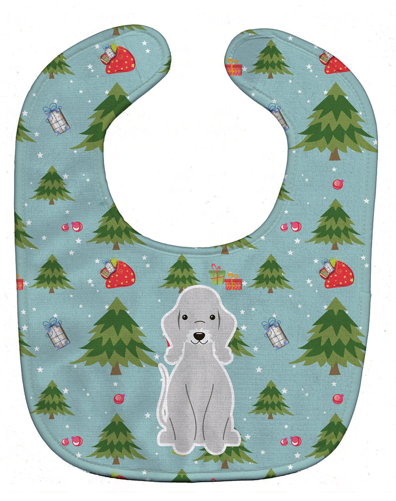 Christmas Bedlington Terrier Blue Baby Bib BB4750BIB