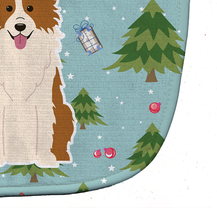 Christmas Border Collie Red White Baby Bib BB4779BIB