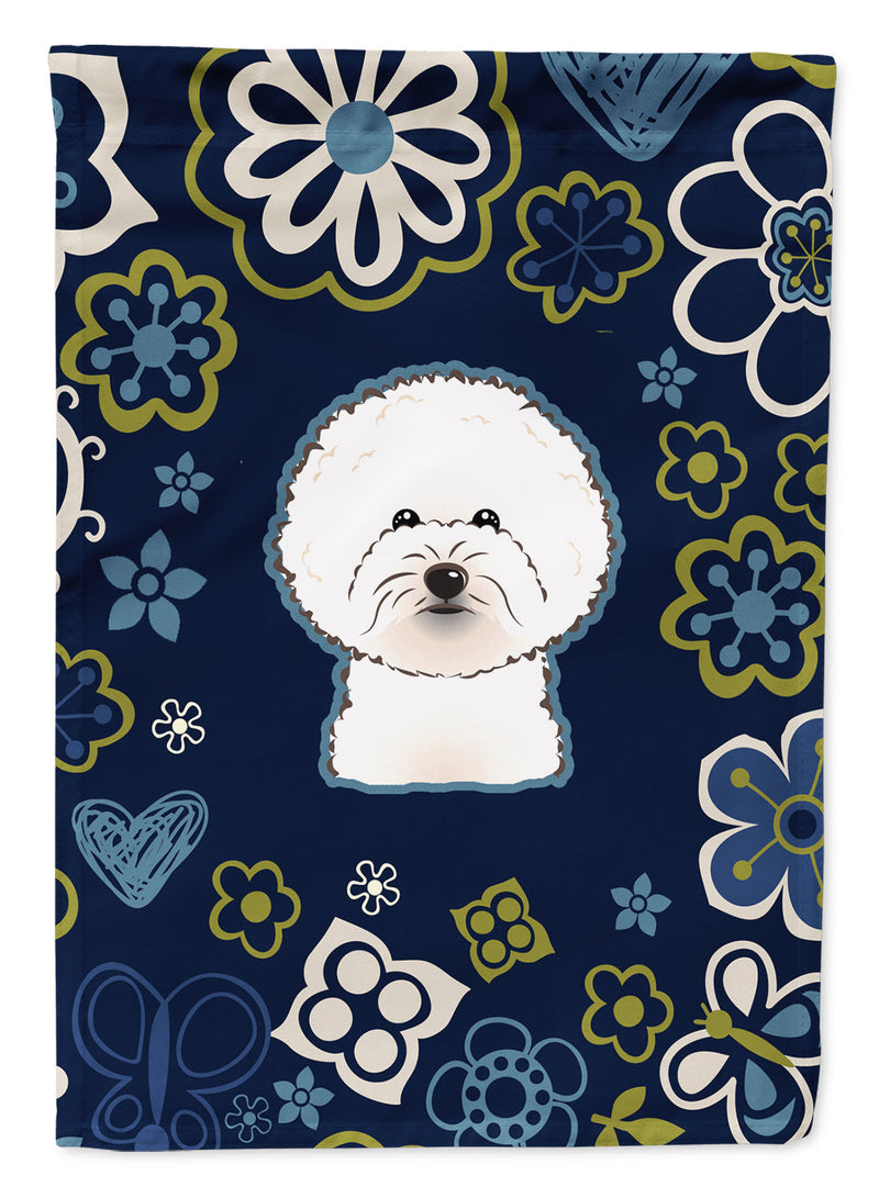 Blue Flowers Bichon Frise Flag Garden Size BB5068GF