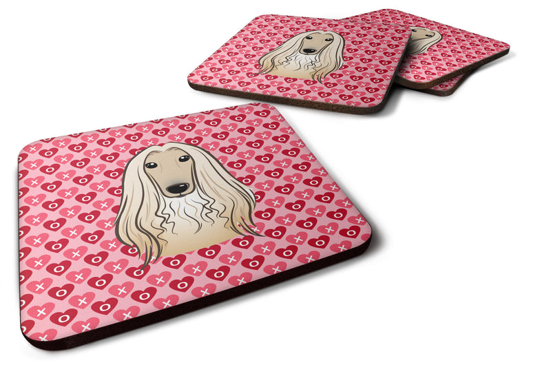 Afghan Hound Hearts Foam Coaster Set of 4 BB5314FC