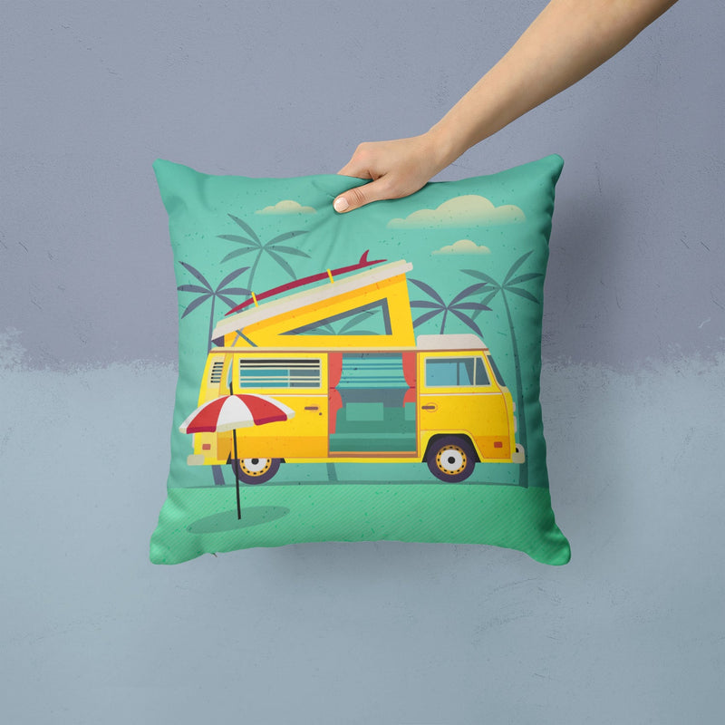 Greatest Adventure Camper Van Fabric Decorative Pillow BB5477PW1414