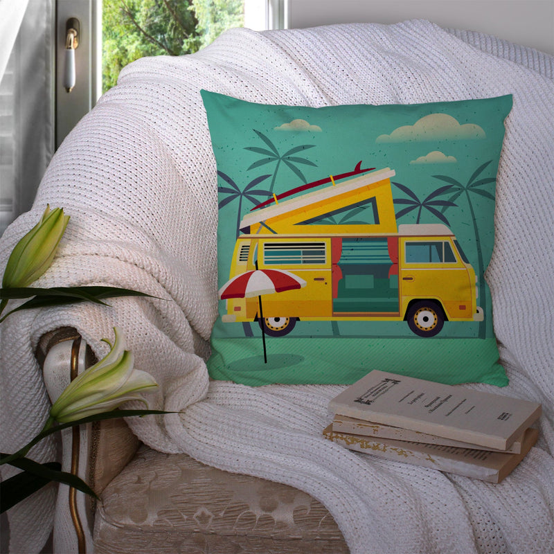 Greatest Adventure Camper Van Fabric Decorative Pillow BB5477PW1414